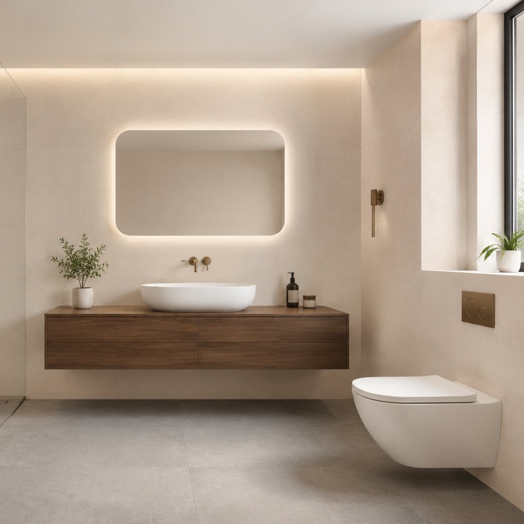 AL Peastal Ivory Plain Bathroom Tiles - My Home Studio